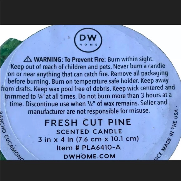 DW HOME FRESH CUT PINE PILLAR CANDLE RICHLY SCENT - Picture 3 of 3
